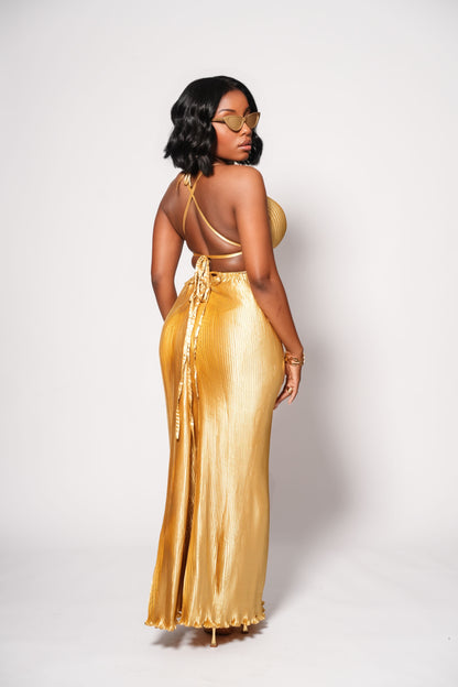 Thira Gold Maxi Dress