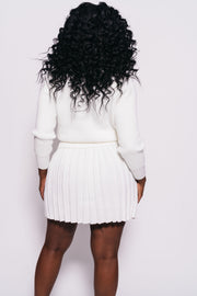 The Arielle 2-Piece Cardigan and Skirt Set | White
