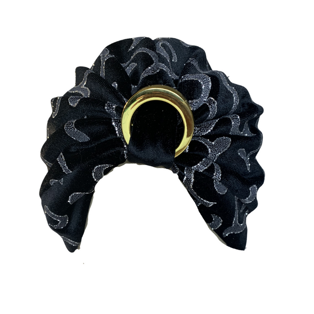 Noire Velvet Sequin Turban Crown